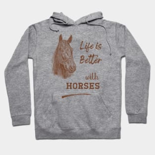 Horse Lover Saying with Horsehead Illustration Hoodie